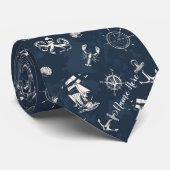 Nautical Pattern Customizable Krawatte (Gerollt)