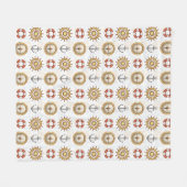 Nautical Pattern Fleece-Decken Fleecedecke (Vorderseite (Horizontal))