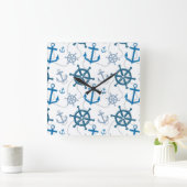 Nautical pattern quadratische wanduhr (Zuhause)