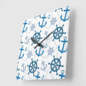 Nautical pattern quadratische wanduhr (Winkel)