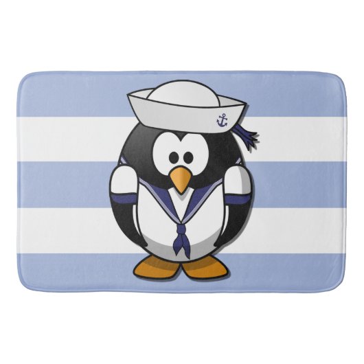 Nautical Penguin Bath Mat Badematte (Vorderseite)