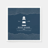 Nautical Personalisiert Blue Leuchtturm Boat Napki Serviette (Vorderseite)
