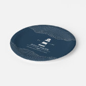 Nautical Personalisiert Blue Leuchtturm Name des S Pappteller (Schrägansicht)