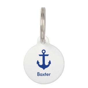Nautical Personalisiert Dog Tag-Phone auf der Rück Tiermarke