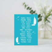 Nautical Phonetic Alphabet Trainee Sailer Postkarte (Stehend Vorderseite)