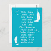 Nautical Phonetic Alphabet Trainee Sailer Postkarte (Vorne/Hinten)