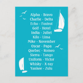 Nautical Phonetic Alphabet Trainee Sailer Postkarte