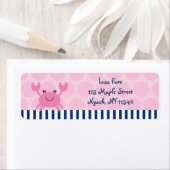 Nautical Pink Crab Address Labels (Insitu)