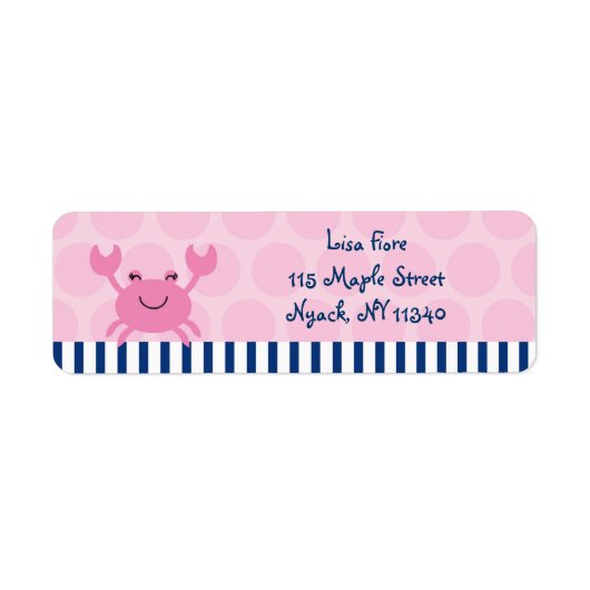 Nautical Pink Crab Address Labels (Vorne)