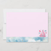 Nautical Pink Sailboat Kinderdusche Einladung (Rückseite)