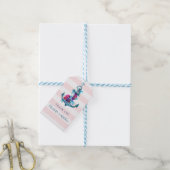 Nautical Pink Watercolor Anchor Wedding Vielen Dan Geschenkanhänger (Mit Garn)