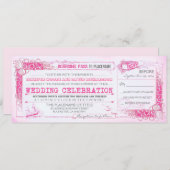 Nautical Pink Wedding Einladung Boarding Pass (Vorne/Hinten)