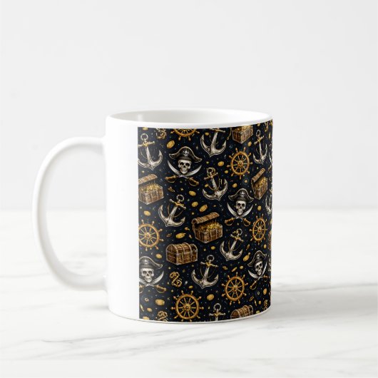 Nautical Pirate Pattern Coffee Mug Kaffeetasse (Links)