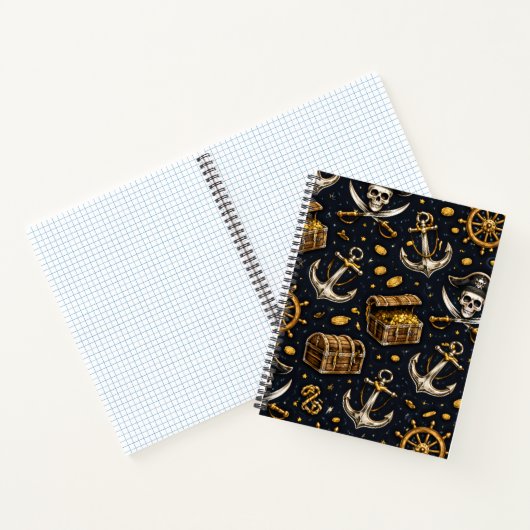 Nautical Pirate Pattern Notebook Notizblock (Innenseite)