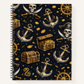 Nautical Pirate Pattern Notebook Notizblock (Vorderseite)