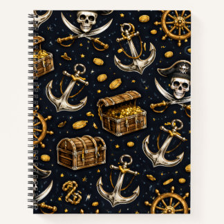 Nautical Pirate Pattern Notebook Notizblock