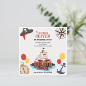 Nautical Pirate Sea - Geburtstagseinladung - Flach Feiertagskarte (Stehend Vorderseite)