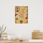 Nautical Pirate Sea Willkommen Geburtstagsschatz Poster (Küche)