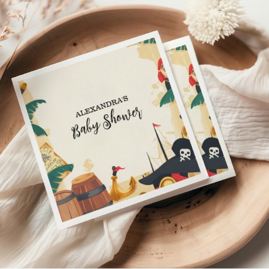 Nautical Pirate Ship Ahoy Es ist ein Junge Serviette