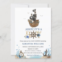 Nautical Pirate Ship Ahoy Es ist eine Baby-Dusche