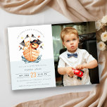 Nautical Pirate Ship Lion Cub Kids Foto Geburtstag Einladung<br><div class="desc">Eine Niedliche Sammlung von Nautical Pirate Ship Lion Cub.- Es ist eine elegante Minimal Aquarell Illustration von Pirate Ship mit Löwen und Cub Sailors, perfekt für Ihre Pirate Thema Babydusche und kleine Kinder Geburtstagsparty. Es ist sehr einfach, mit Ihren persönlichen Daten zu personalisieren. Wenn Sie ein anderes passendes Produkt oder...</div>