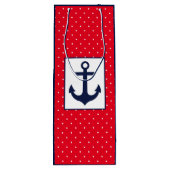 Nautical Polka Dots | Rot Geschenktüte Für Weinflaschen (Rückseite)