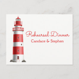 Nautical Probe Dinner Lighthouse Beach Wedding Einladungspostkarte