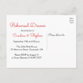 Nautical Probe Dinner Lighthouse Beach Wedding Einladungspostkarte (Rückseite)