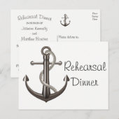 Nautical Probe Dinner Ship Anchor Hochzeit Postkarte (Vorne/Hinten)