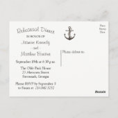 Nautical Probe Dinner Ship Anchor Hochzeit Postkarte (Rückseite)