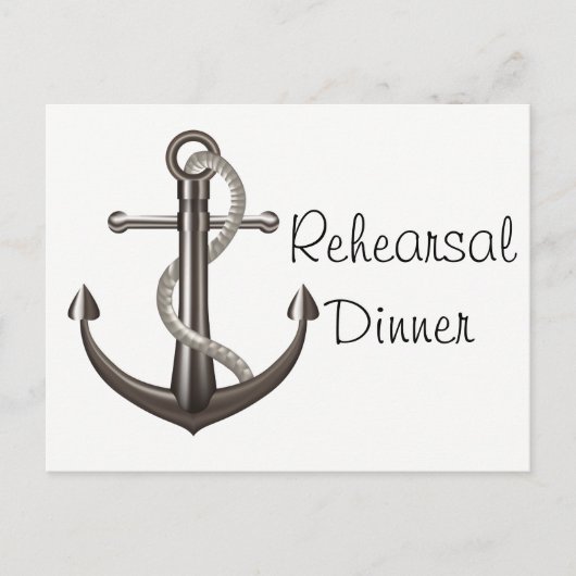 Nautical Probe Dinner Ship Anchor Hochzeit Postkarte (Vorderseite)