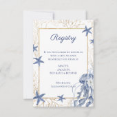 Nautical QR Code Wedding Registry Card RSVP Karte (Vorderseite)