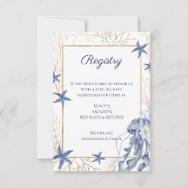 Nautical QR Code Wedding Registry Card RSVP Karte