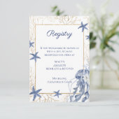 Nautical QR Code Wedding Registry Card RSVP Karte (Stehend Vorderseite)