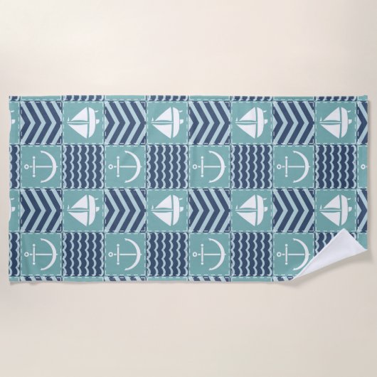 Nautical Quilt Beach Handtuch (Vorderseite)