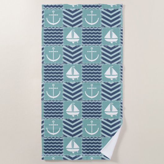 Nautical Quilt Beach Handtuch (Vorderseite)