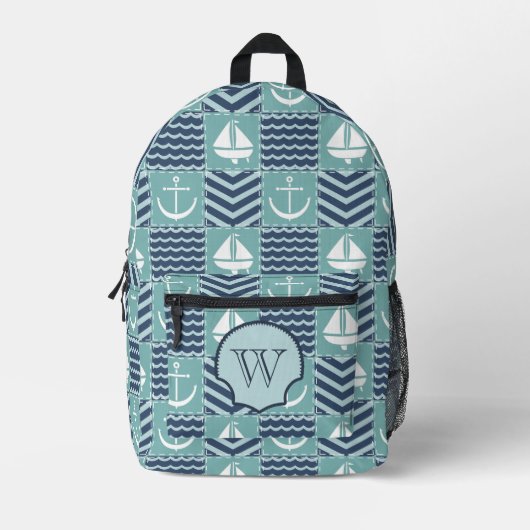 Nautical Quilt Bedruckter Rucksack (Vorderseite)