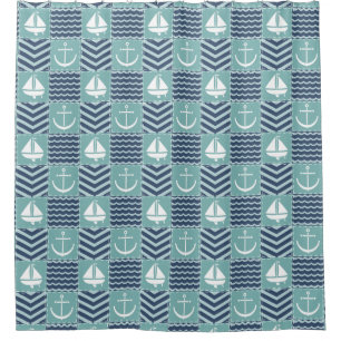 Nautical Quilt Duschvorhang