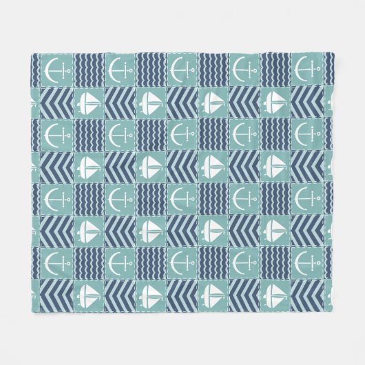 Nautical Quilt Fleece Blanket (Vorderseite (Horizontal))