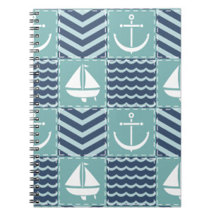 Nautical Quilt-Notebook Notizblock