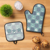 Nautical Quilt Ofenhandschuh & Topflappen-Set (Oben Unten)