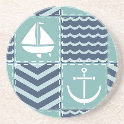 Nautical Quilt Sandstone Untersetzer (Vorne)