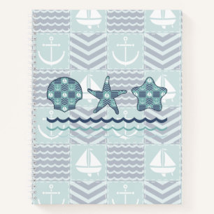 Nautical Quilt Spiral Notebook Notizbuch