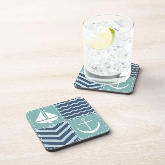 Nautical Quilt Square Untersetzer (Rechte Seite)