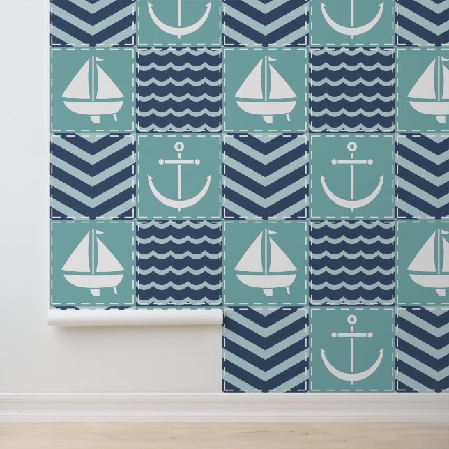 Nautical Quilt Tapete (Anwendung)
