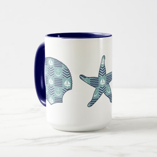 Nautical Quilt-Tasse Tasse (Vorderseite Links)