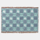 Nautical Quilt Throw Blanket Decke (Vorderseite)