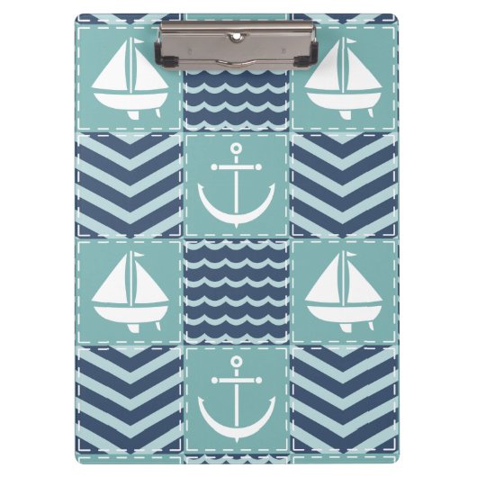 Nautical Quilt-Zwischenablage Klemmbrett (Vorderseite)