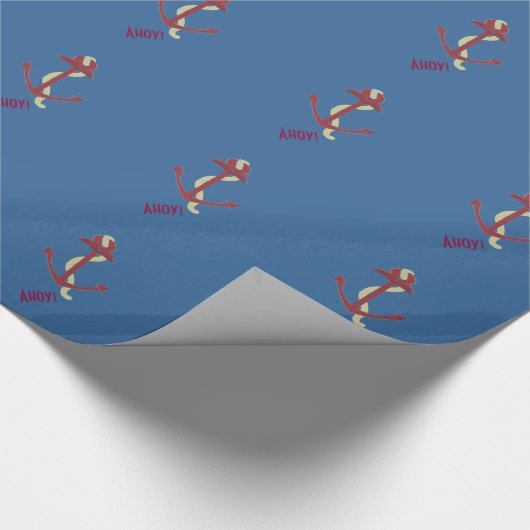 Nautical Red Anchor Geschenkpapier (Ecke)