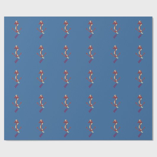 Nautical Red Anchor Geschenkpapier (Flach)